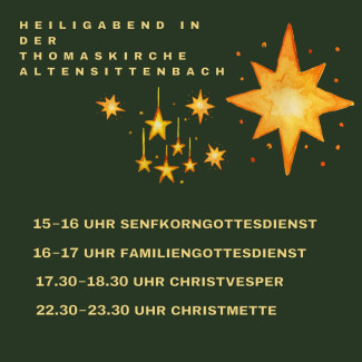 Auflistung der Weihnachtsgottesdienste 2024 in der Thomaskirche